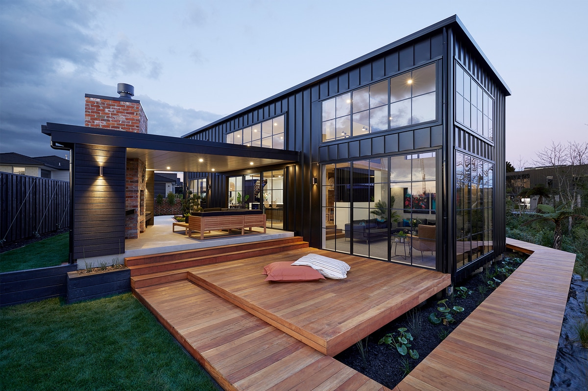 Outdoor deck exterior of a two storey home
