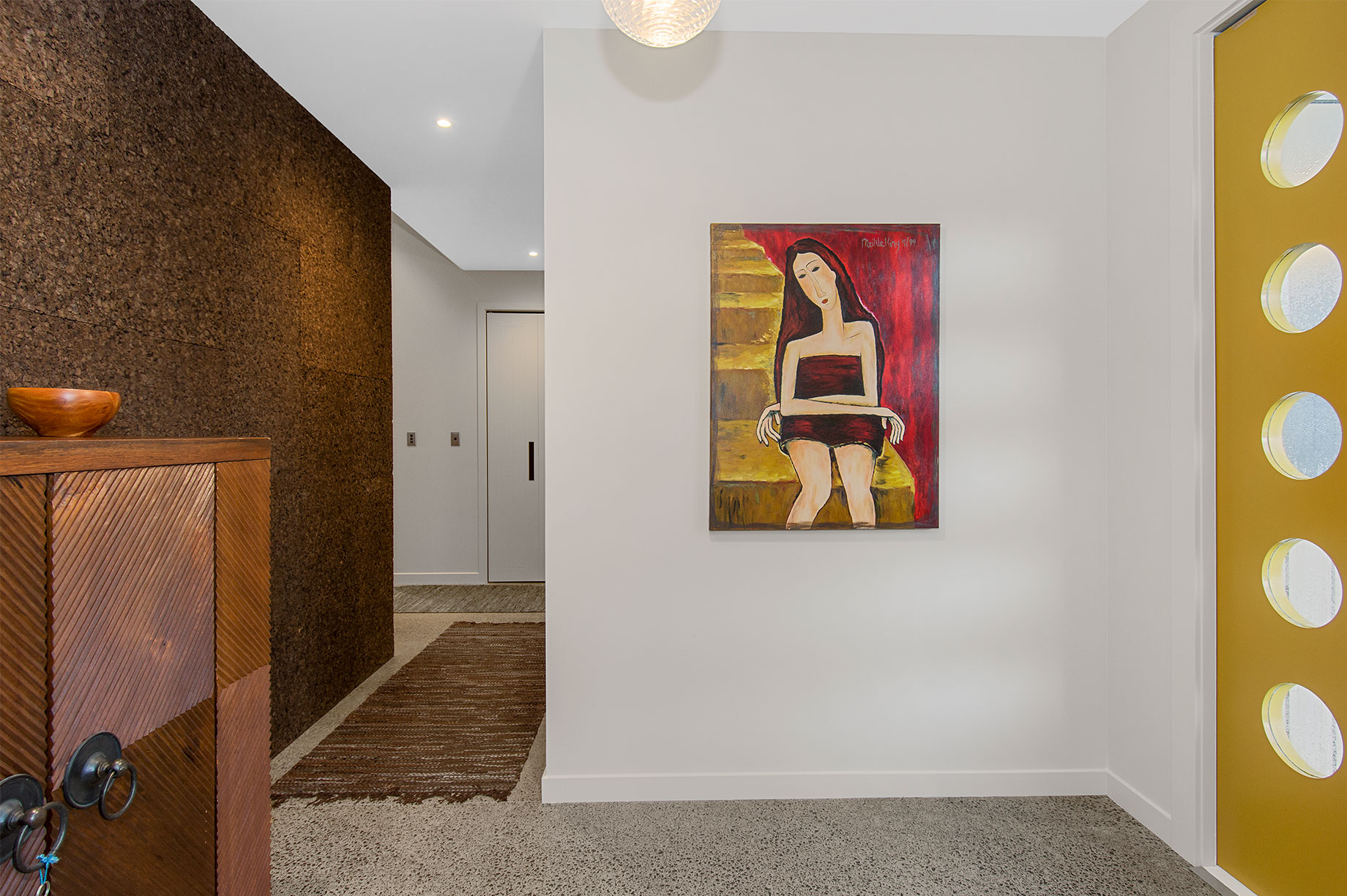 Home entry interior with wall art