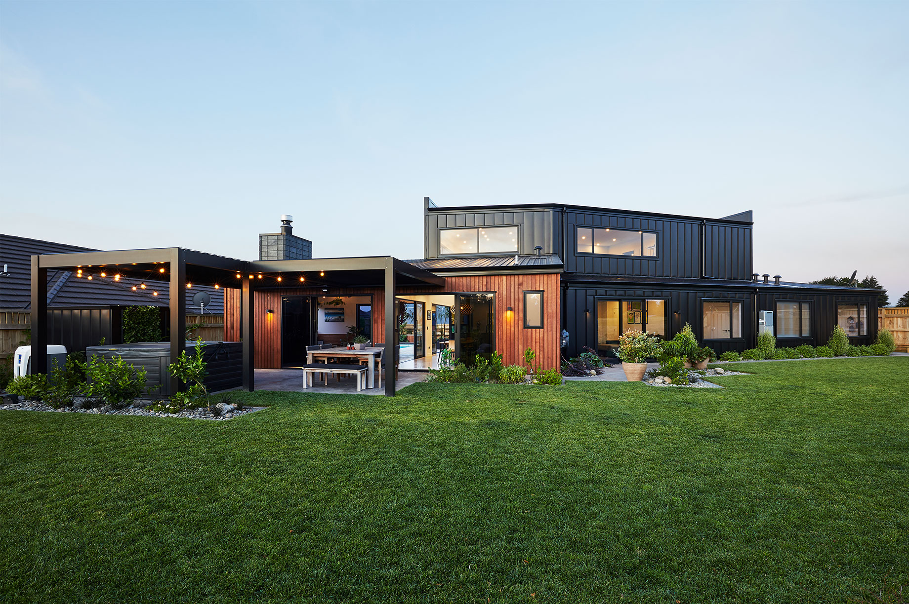 Rural black and wooden home exterior