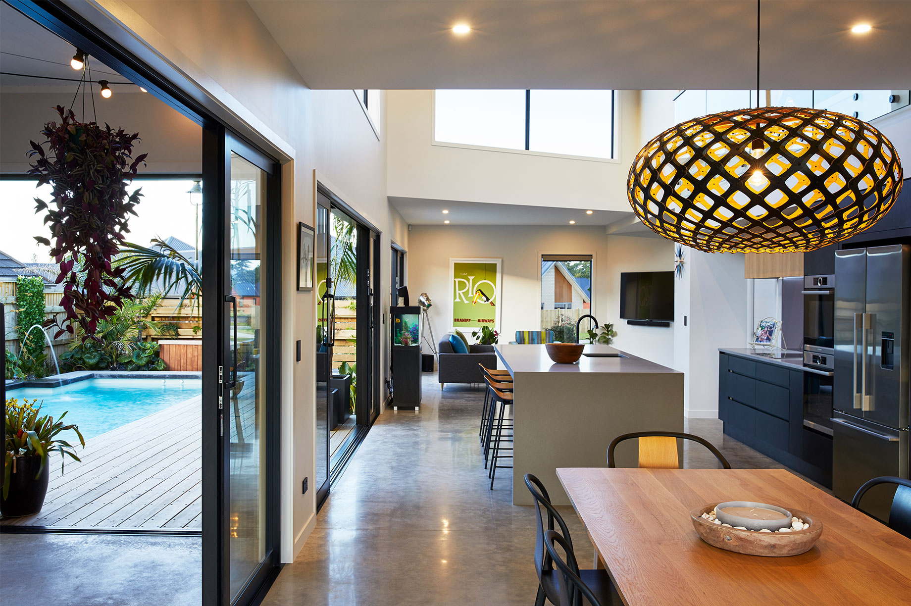 Dive in kitchen living area interior