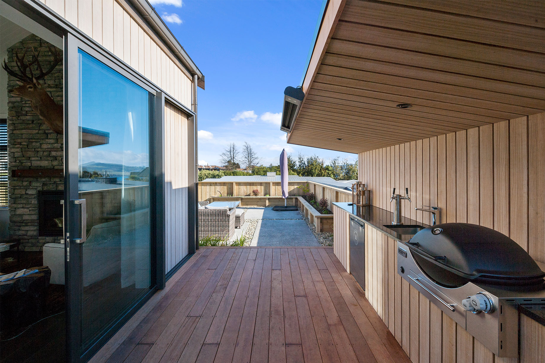 Wooden outdoor living area