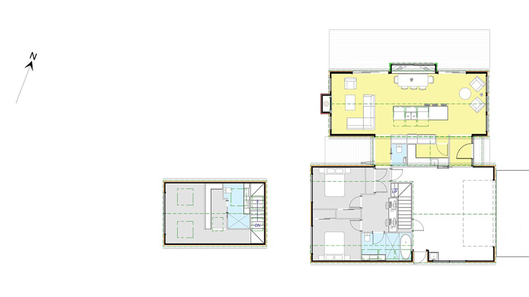 Floor plan for 17076. This home is built for ultimate natural lighting. The floor area of this home is 203 m2. It has a formal entry. Three bedrooms plus a study nook. The home has a large indoor and outdoor living space. The outdoor has a feature fire and pergola. The dining, living and kitchen have an open space. The upstairs has a master suite with a walk in wardrobe and ensuite. The home has a large double garage. The outdoor has a wide decks area and patio area, all as per plan and image