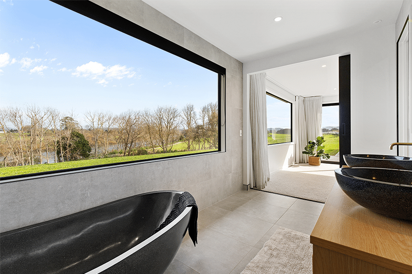 Ensuite with a large window