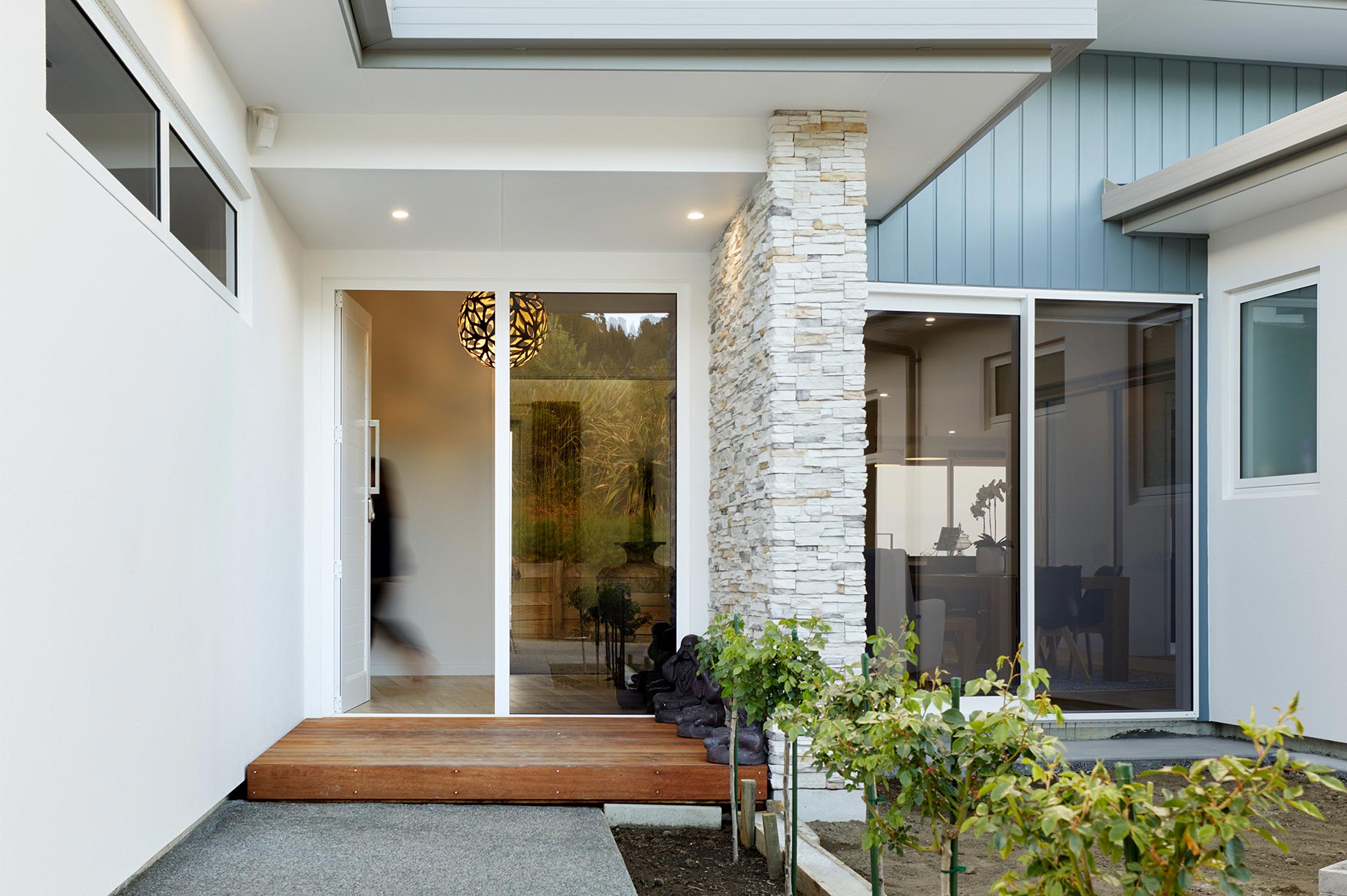House entry with a white door exterior