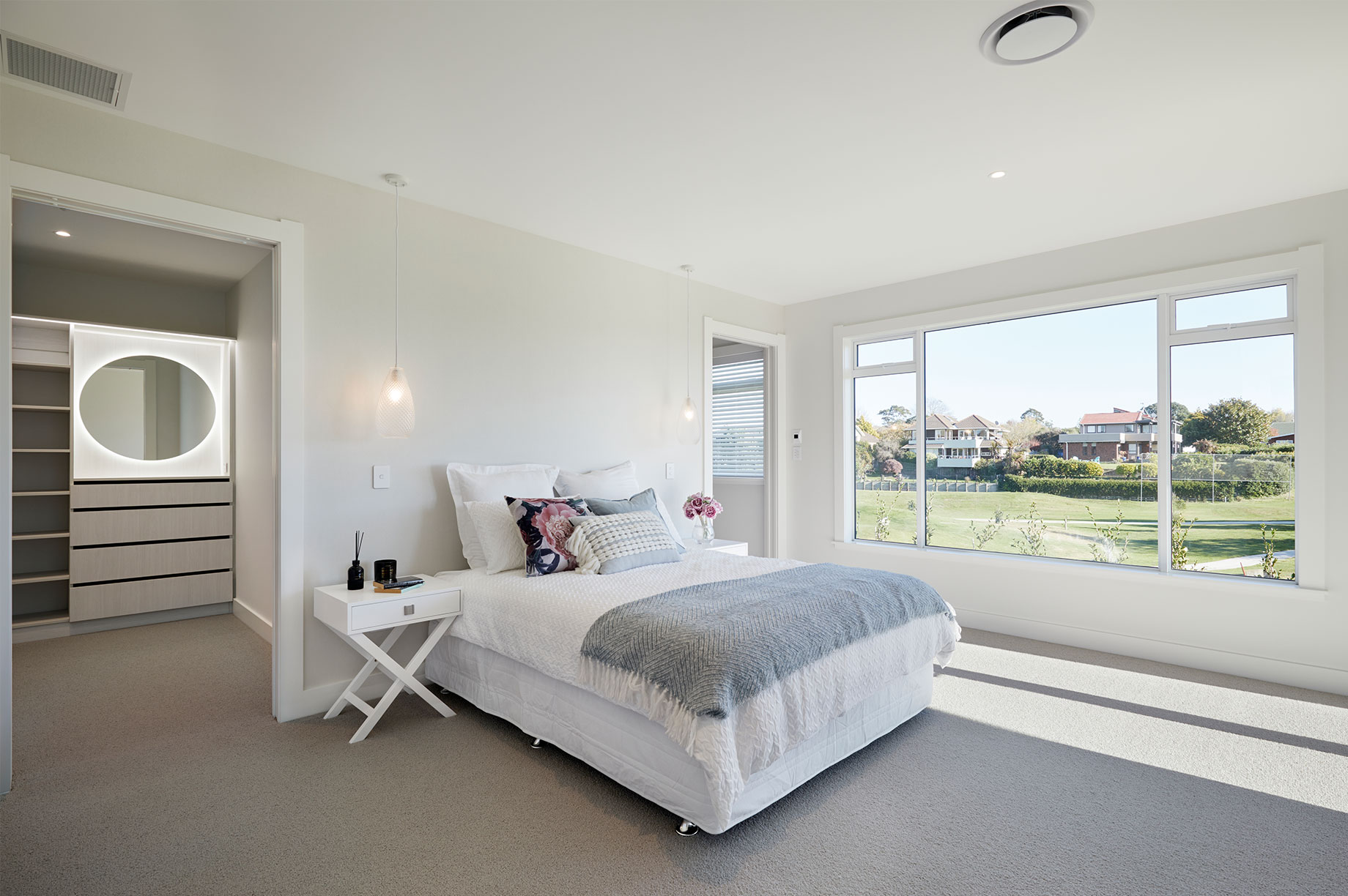 Bay of Plenty show home white master bedroom