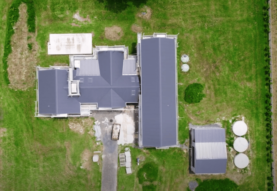 Top view of a rural house