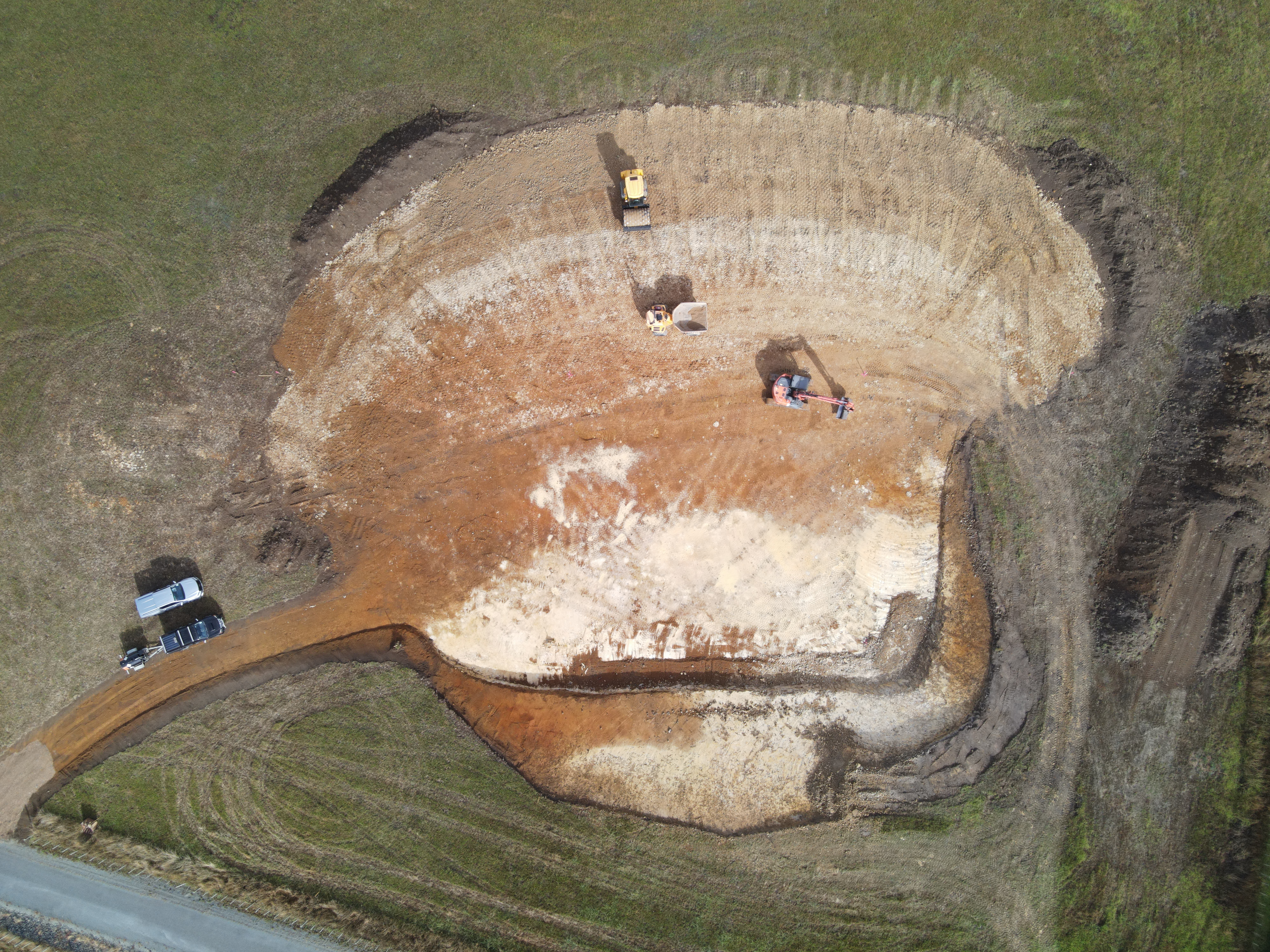 Construction site drone view
