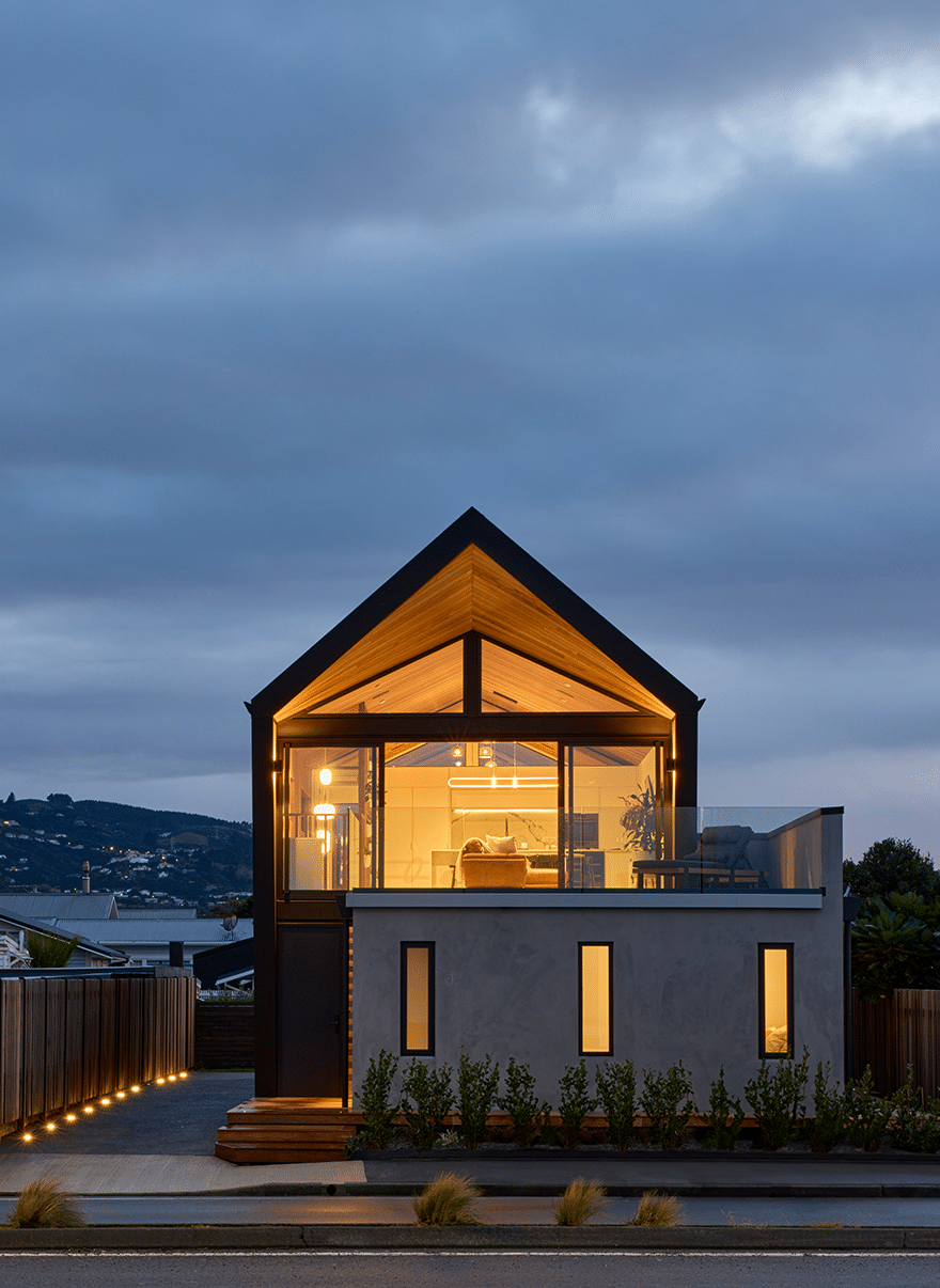 Petone perfection showhome exterior in evening time