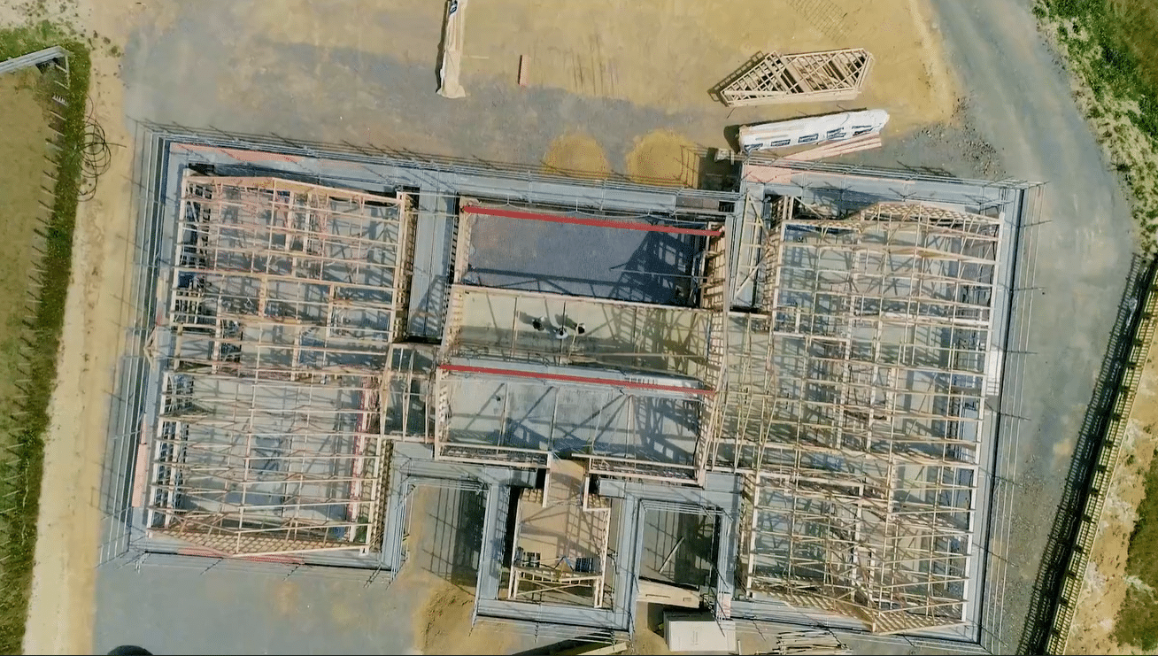 Construction site drone shot