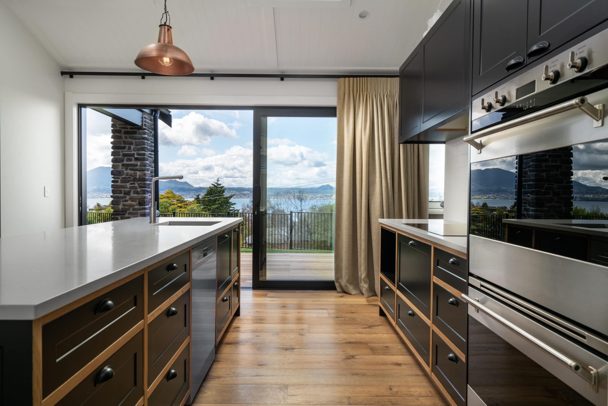 Black kitchen interior