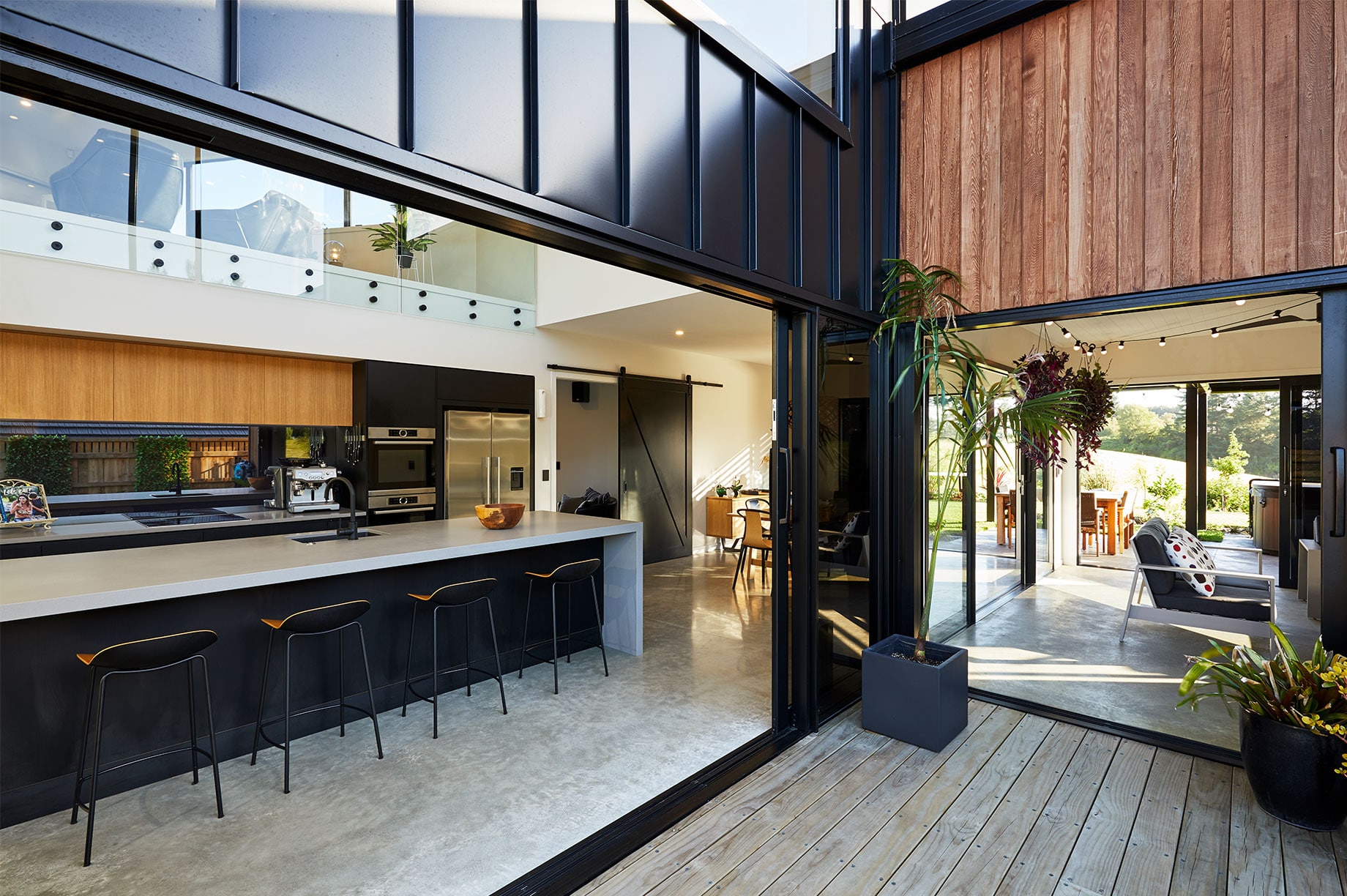 House with indoor outdoor living space flow