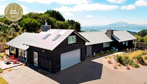 Award winning one storey house on a sunny day exterior