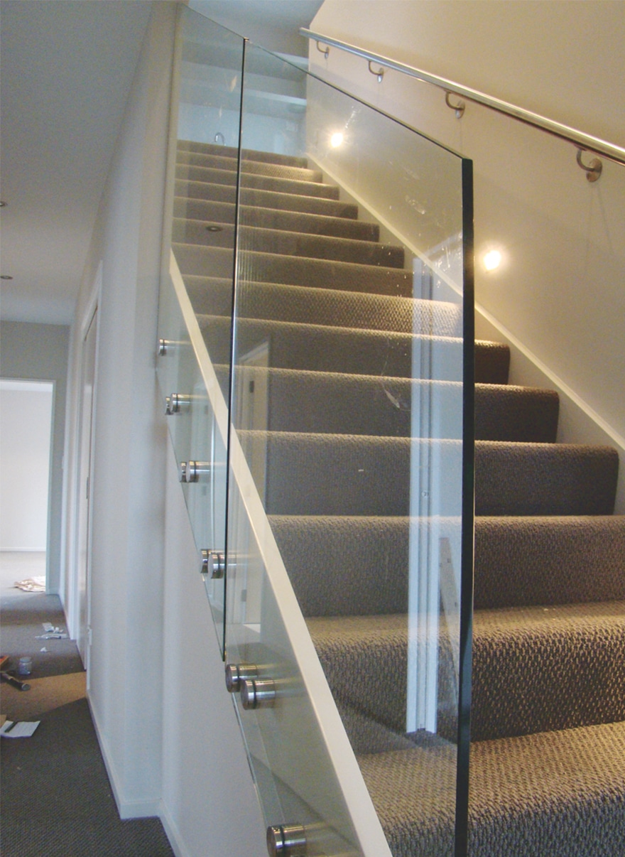 Internal staircase with glass fencing