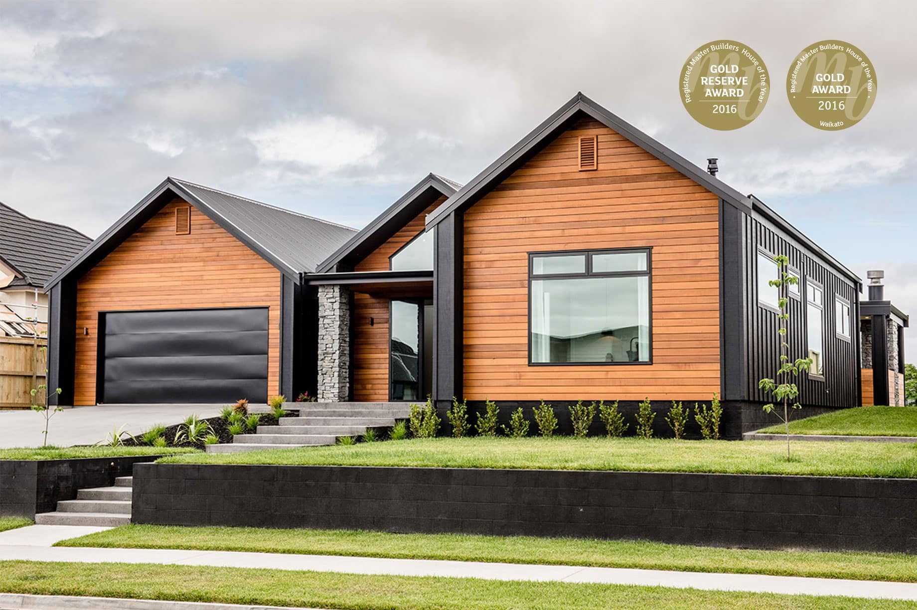 Award winning wooden and black house exterior