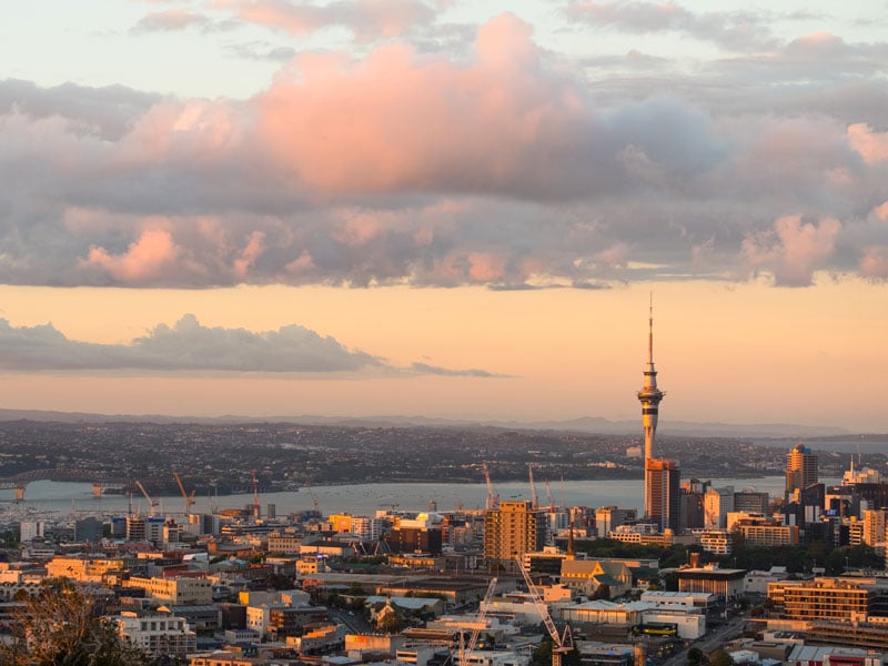 Auckland view during sunset
