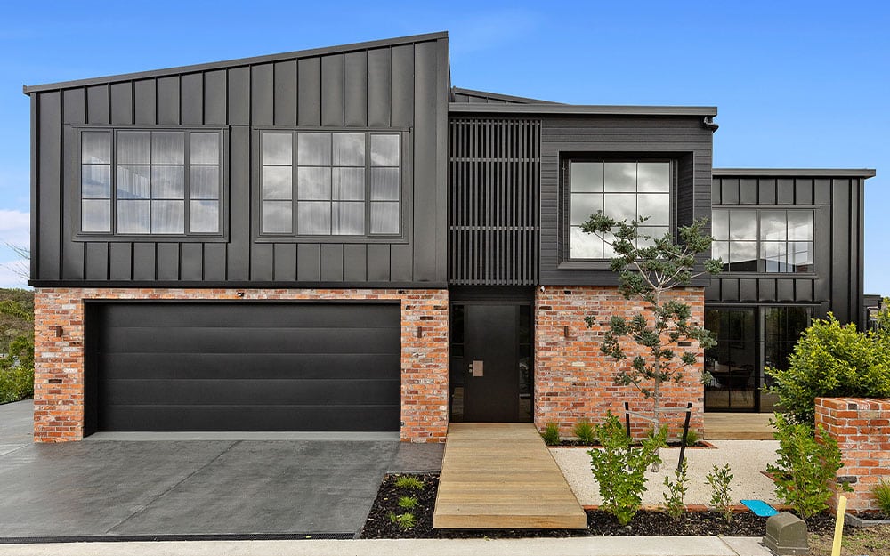 Large house with brick elements exterior