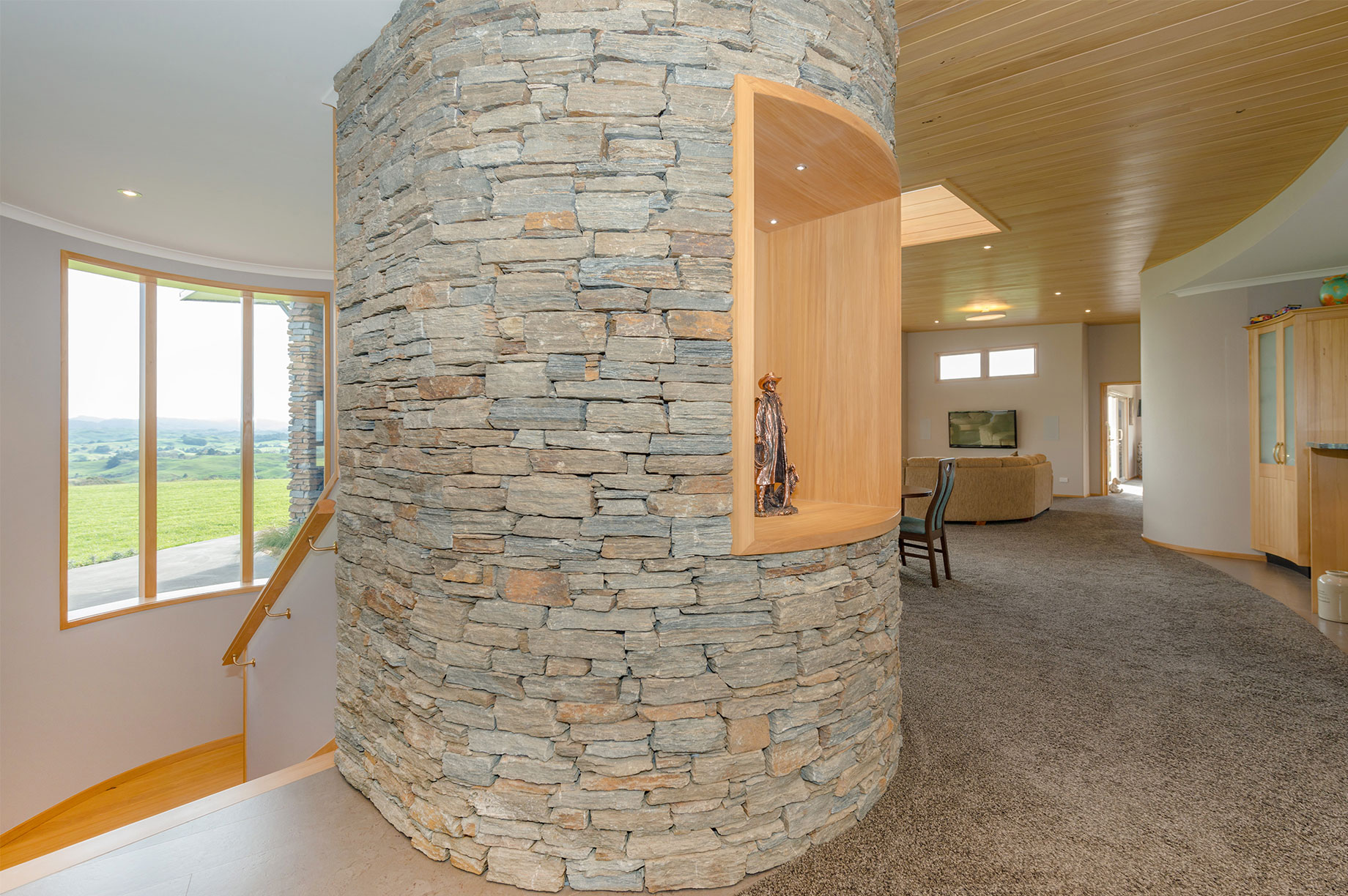 Circular feature stone wall interior