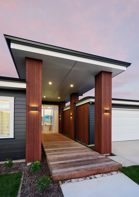 Sheltered house entry way exterior